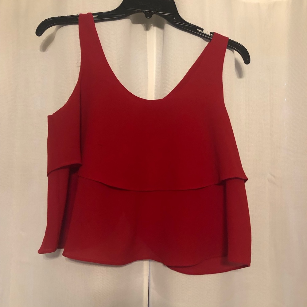 Red open back top